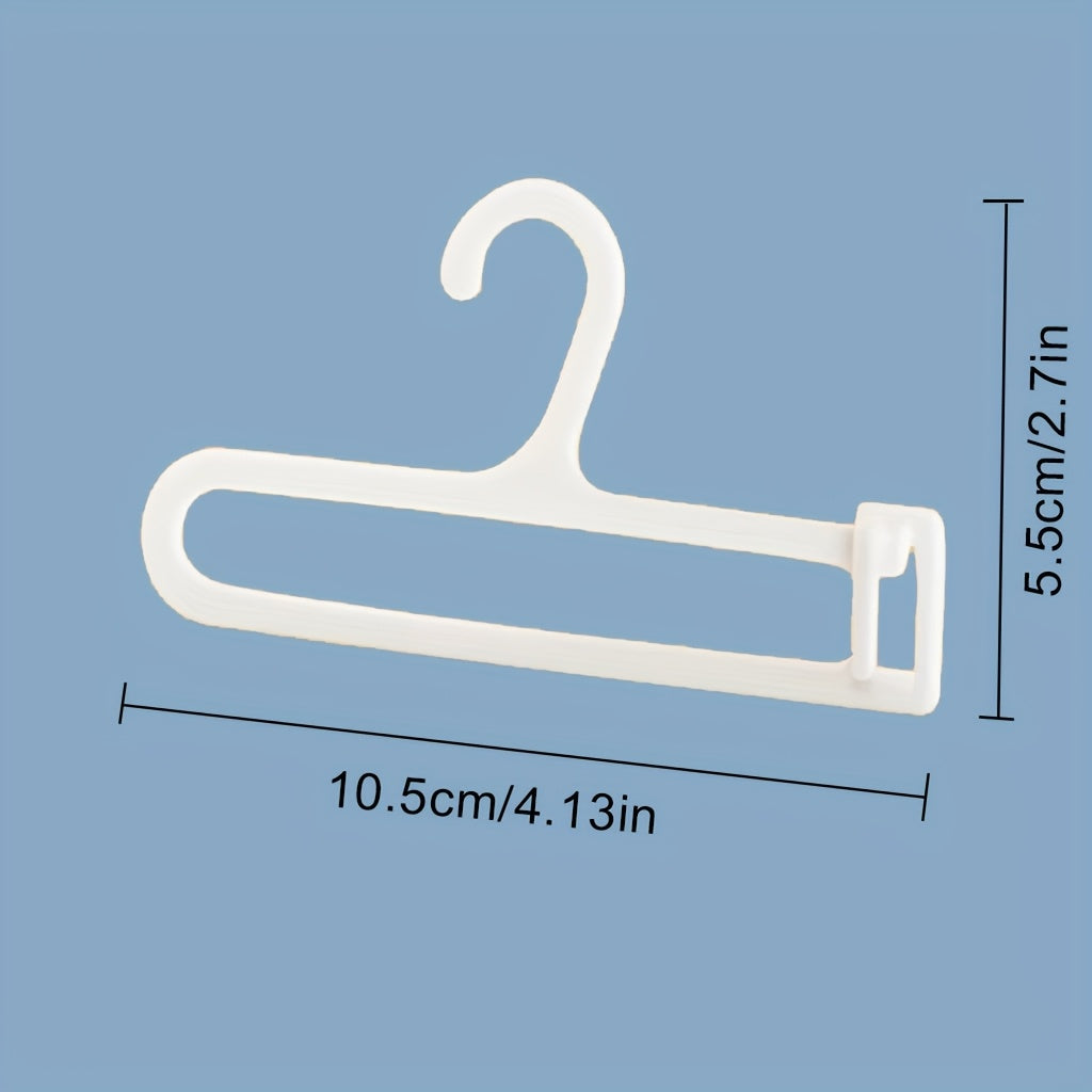 Six-piece white doll clothes hanger set, including 1 drying rack and 5 hangers, suitable for dollhouse clothing storage, display, collection, labubu macaron, doll clothes hanger