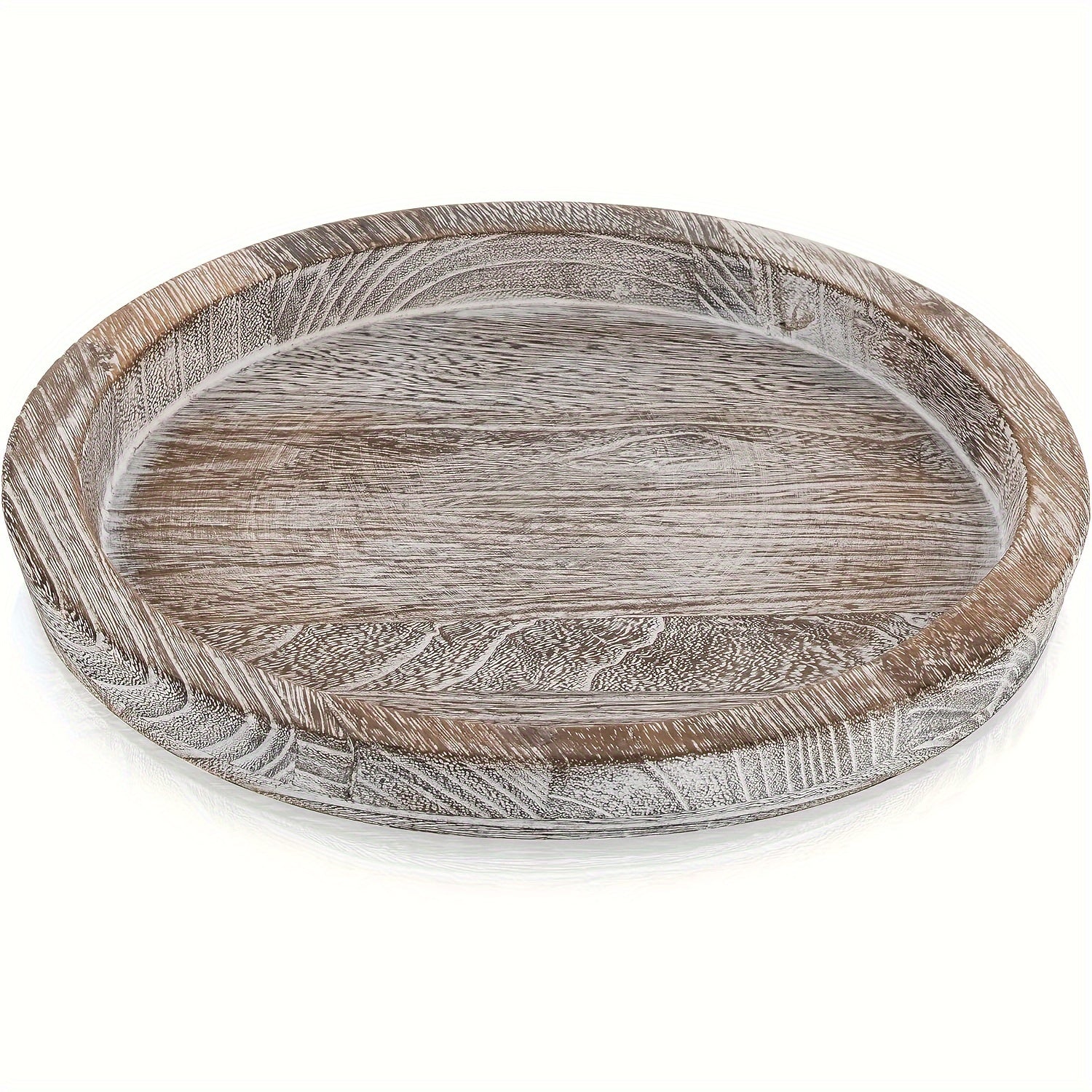 1pc Vintage Japanese-Style Round Dry Fruit Plate - White, Artificial Wood, 28.5cm, Perfect for Holidays like Christmas, Halloween, Easter, Thanksgiving, and Hanukkah, Festive Table Accessory | Vintage Design | Durable Tableware