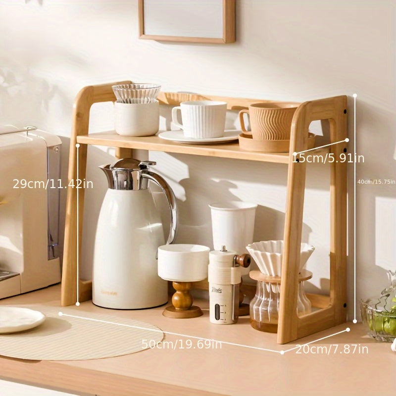 Multi-Functional Wooden Kitchen Organizer Shelf