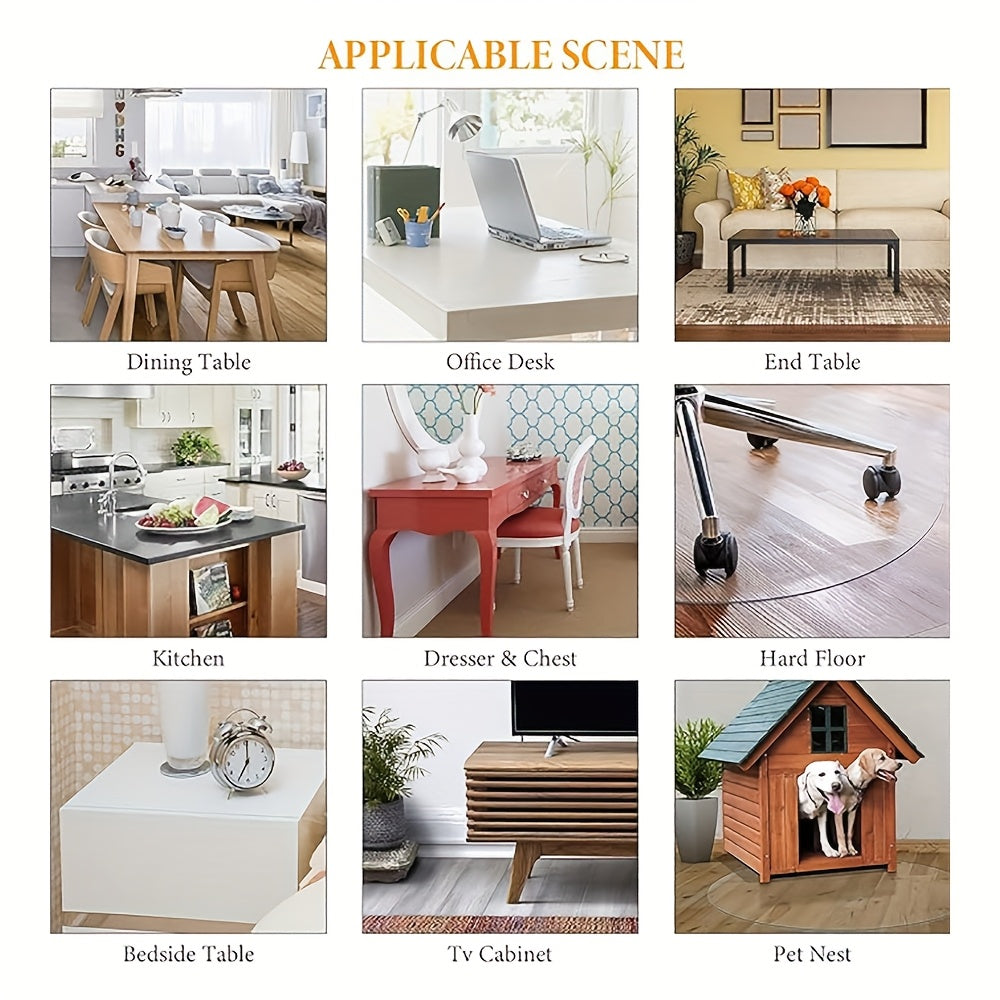 1pc Luxury Transparent Tablecloth - 1.0mm Thick PVC, Scratch & Heat Resistant, Protective Film for Dining & Coffee Tables - Ideal for Home, Office, Hotel Use - Elegant Square Design, Tablecloth