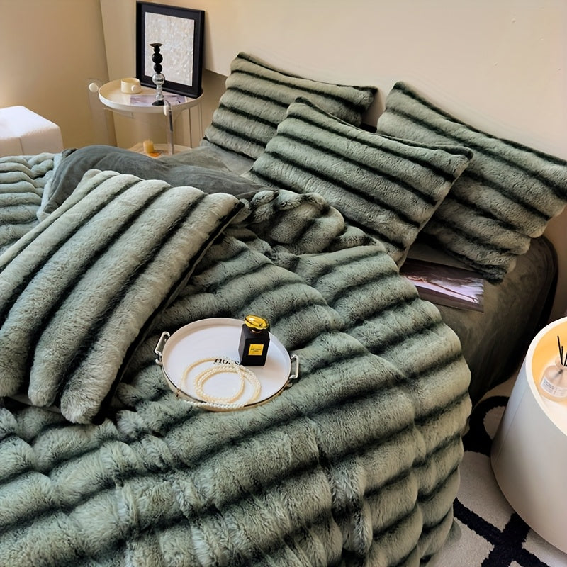 High-end soft striped multifunctional blanket