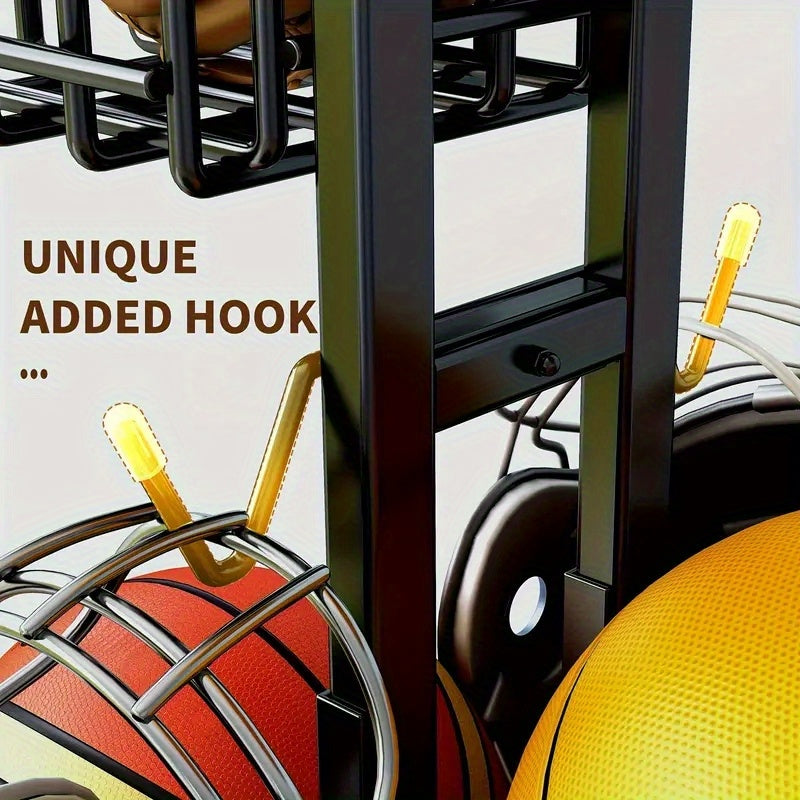 Hat Racks Ball Storage Rack Multi-Layer Basketball Organizer Rack