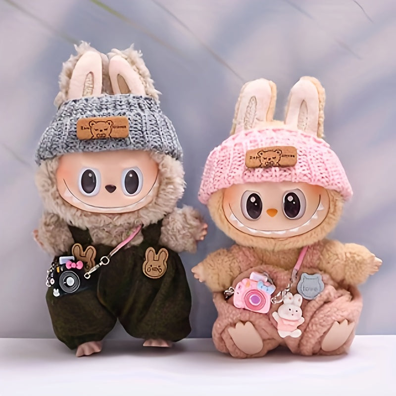3pcs Labubu Outfit Set, Mini Cute Doll Clothes for 15cm-17cm, Fashionable Accessories, Dress-Up Party, Gift Choice, Perfect for Dolls, 520 Gifts