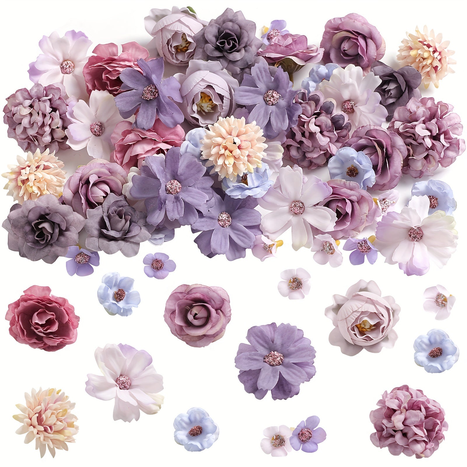 Artificial Rose 20pcs Fake Flower Head Set - For Wedding, Christmas, Home Decorations - Without Container, No Electricity, No Battery - Occasion: Engagement, Halloween, Thanksgiving, Valentine's Day, Graduation - Plant Type: Daisy