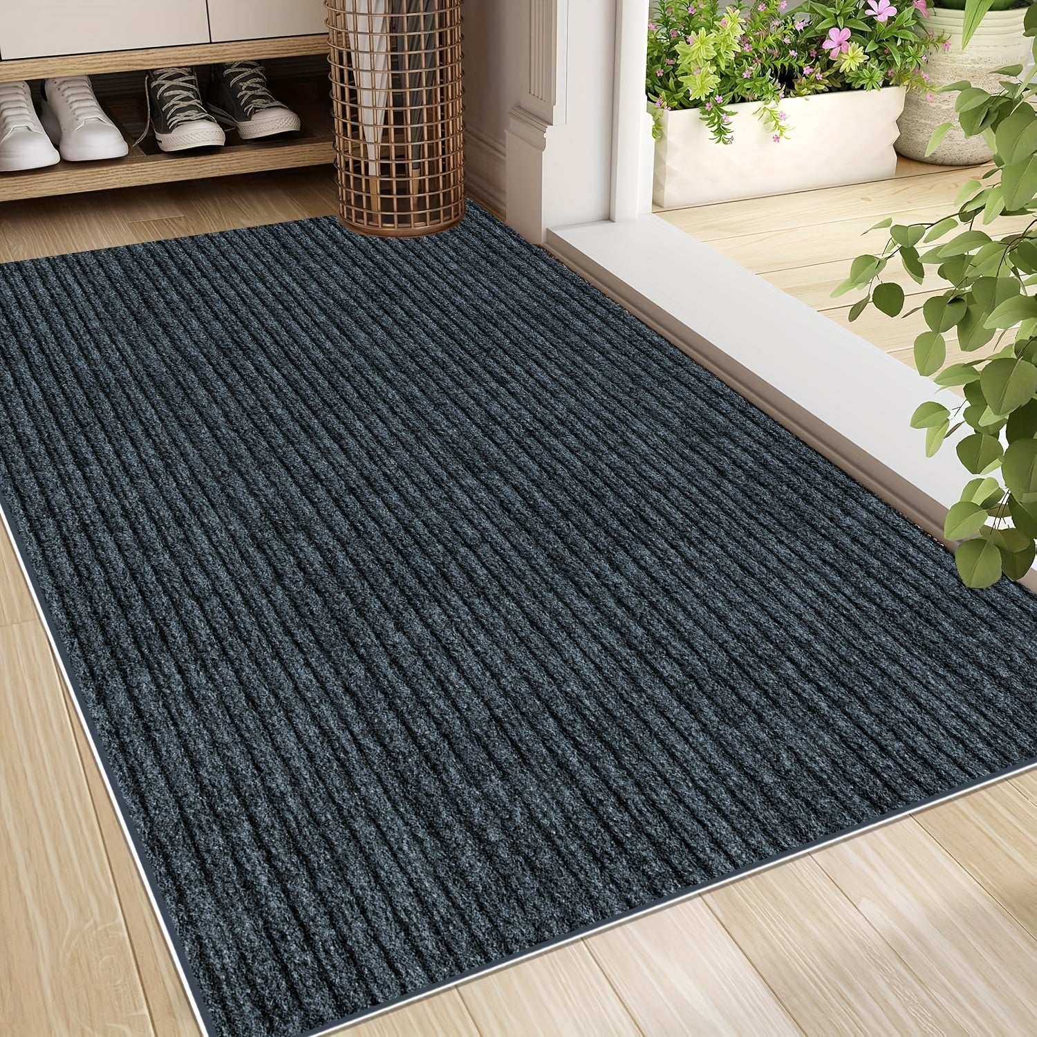 Entryway Mat, Dog Door Mat Indoor Door Mat for Entrance, Non Slip Absorbent Low Profile Front Doormat, Rubber Backing Indoor Outdoor Entrance, Trapping Welcome Mats, Dog Door Mat for Muddy Paws Absorbs Moisture, Washable Mat, Quick Dry mat