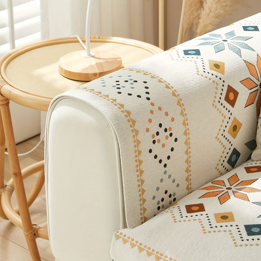 [Non-slip Sofa Cover] 1pc Non-slip Chenille Sofa Slipcover - Couch Cover, Four Seasons Universal Furniture Protector For Bedroom Office Living Room Home Decor