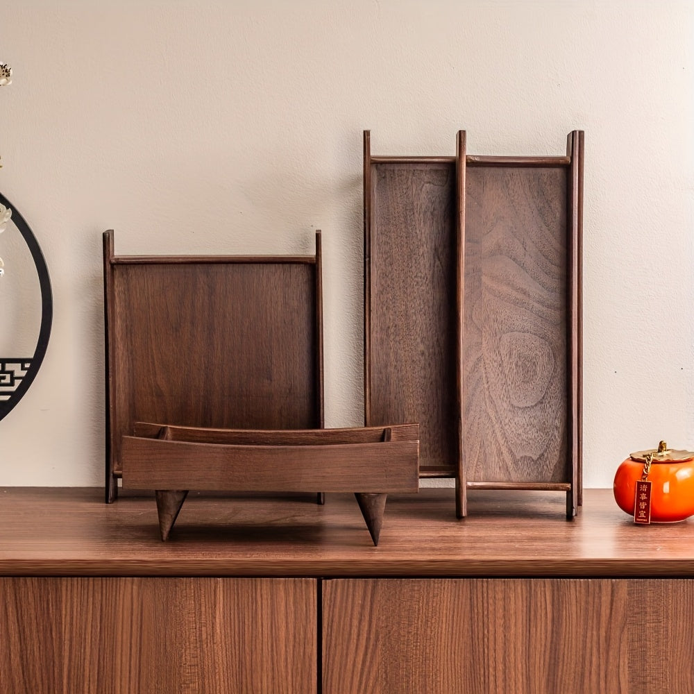 1pc Walnut High Foot Tray