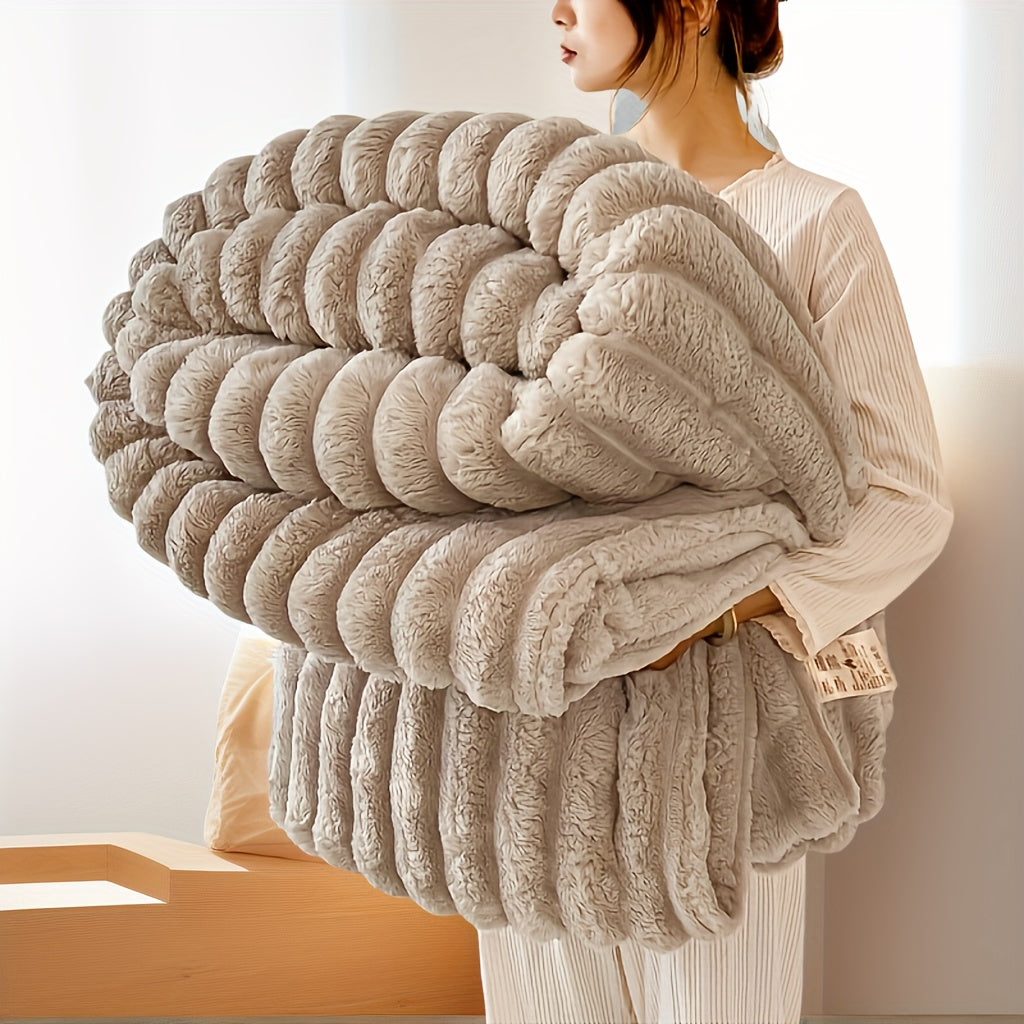 Luxurious Soft Faux Rabbit Fur Throw Blanket