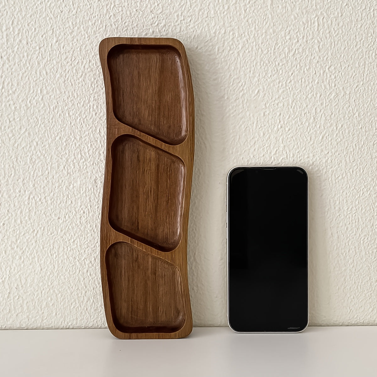 Versatile Wooden Snack Tray with 3/4 Compartments