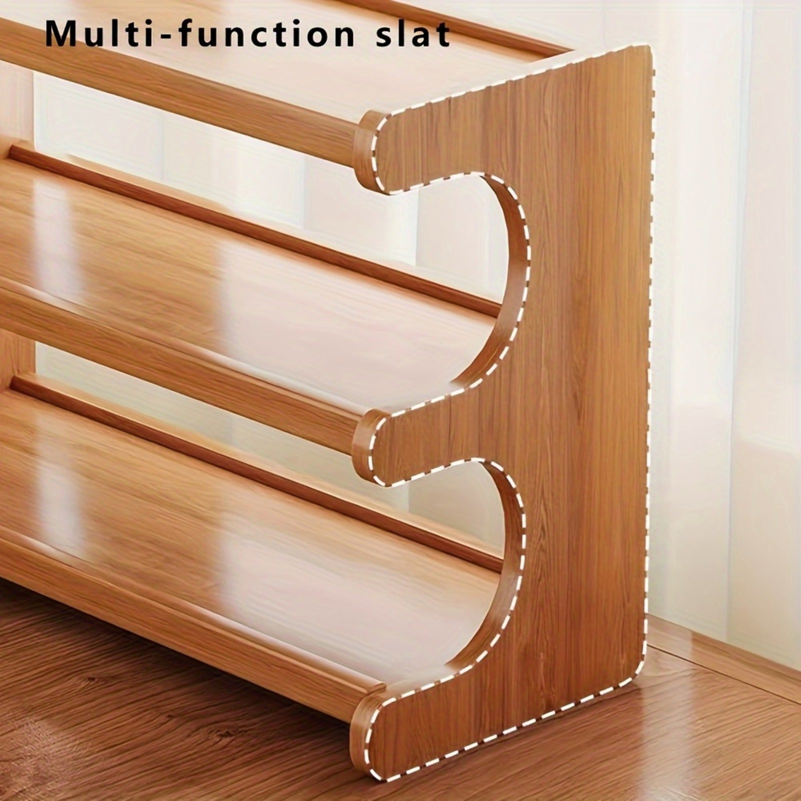 Vintage Wooden Kitchen Organizer Rack