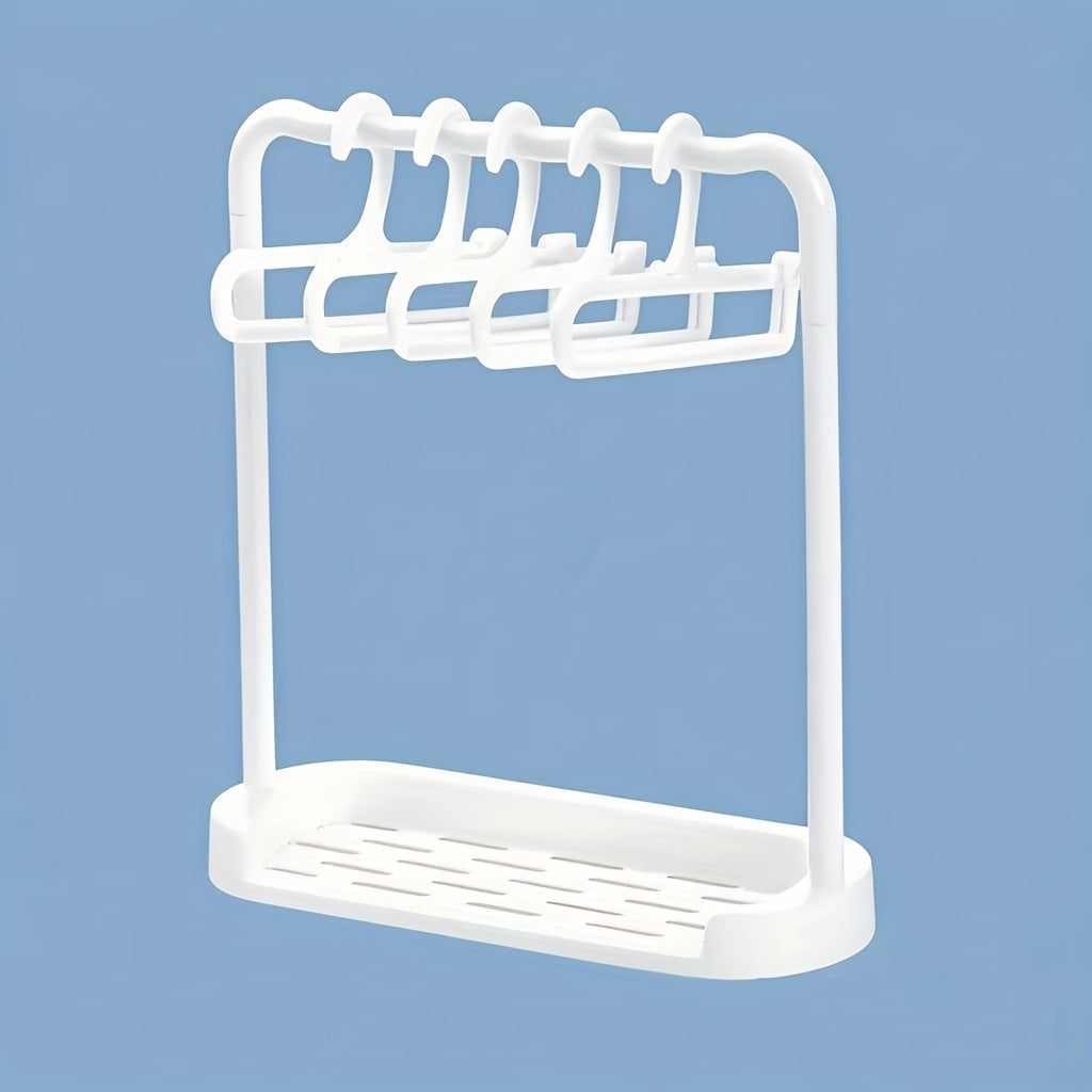 Six-piece white doll clothes hanger set, including 1 drying rack and 5 hangers, suitable for dollhouse clothing storage, display, collection, labubu macaron, doll clothes hanger