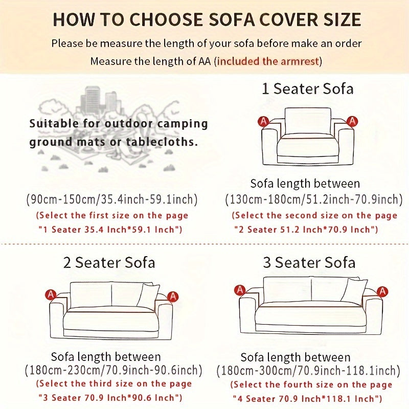 1pc Modern Tassel Sofa Throw Cover - Hand Washable Blend, Universal Fit for Armchair to Sectional Sofas, Botanical & Abstract Cat Patterns, Furniture Protector for Home & Office Decor