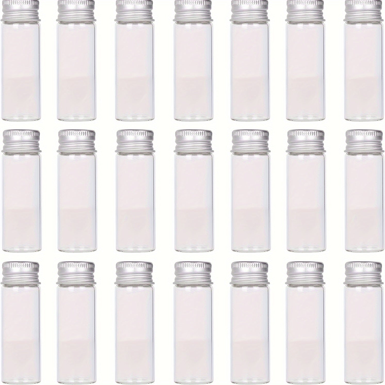 20pcs Mini Plastic Bottles with Aluminum Screw Caps - Shatterproof & Airtight, 5/10/20ml Sizes - Perfect for Beads, Decorations, DIY, Sample Jars, Compact Storage & Travel - Durable & Versatile