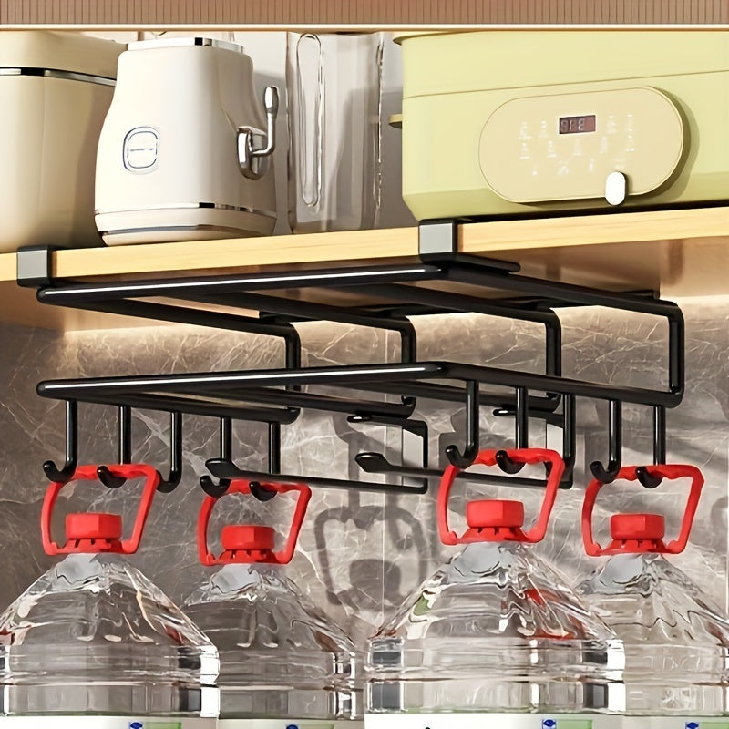1pc Storage Rack, Stainless Steel Under-Cabinet Hanging Rack, Multipurpose Wall-mounted Storage Organizer, For Kitchen And Restaurant, Kitchen Organizers And Storage, Kitchen Accessories