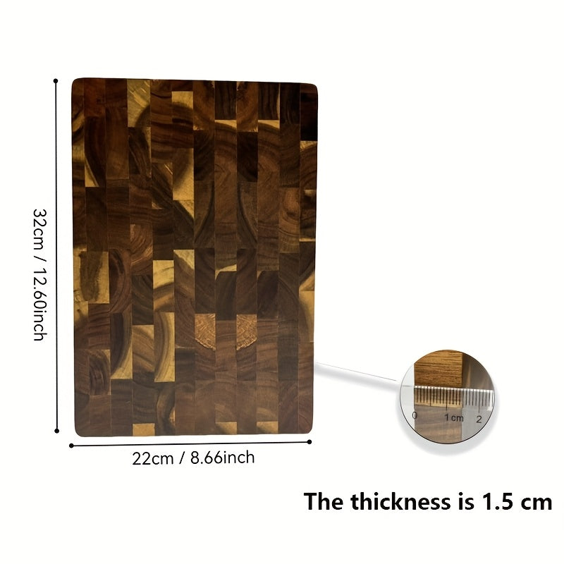 1pc Premium Acacia Wood Cutting Board - Double-Sided, Durable & Hygienic Kitchen Essential for Meat, Cheese, Bread, Vegetables & Fruits - Rustic Design with Natural Wood Grain, Perfect for Home & Professional Use, Food Preparation | Stylish Chopping Board