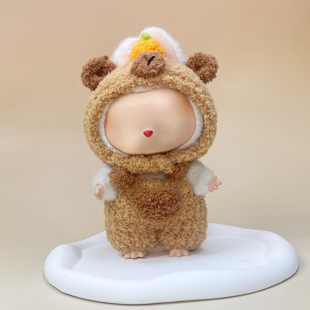 No doll included, LABUBU clothing V1V2V3S suitable for 15cm/17cm dolls, cute capybara plush outfit, handmade knitted, Labubu doll accessories, interchangeable cute gift box, holiday gift, festive atmosphere