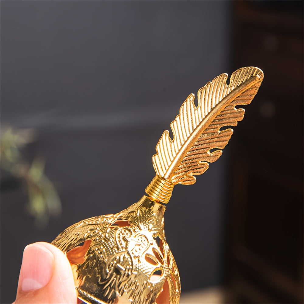 [Vintage Metal Incense Catcher Bowl] 1 Set, Metal Incense Burner, Vintage Arabic Golden Burner Catcher Holder, Incense Backflow Burner Holder Ornaments, Incense Candle Holder Ash Catcher Bowl, Desktop Miniature, Home Decor, Room Decor, Tabletop Decor, Cre