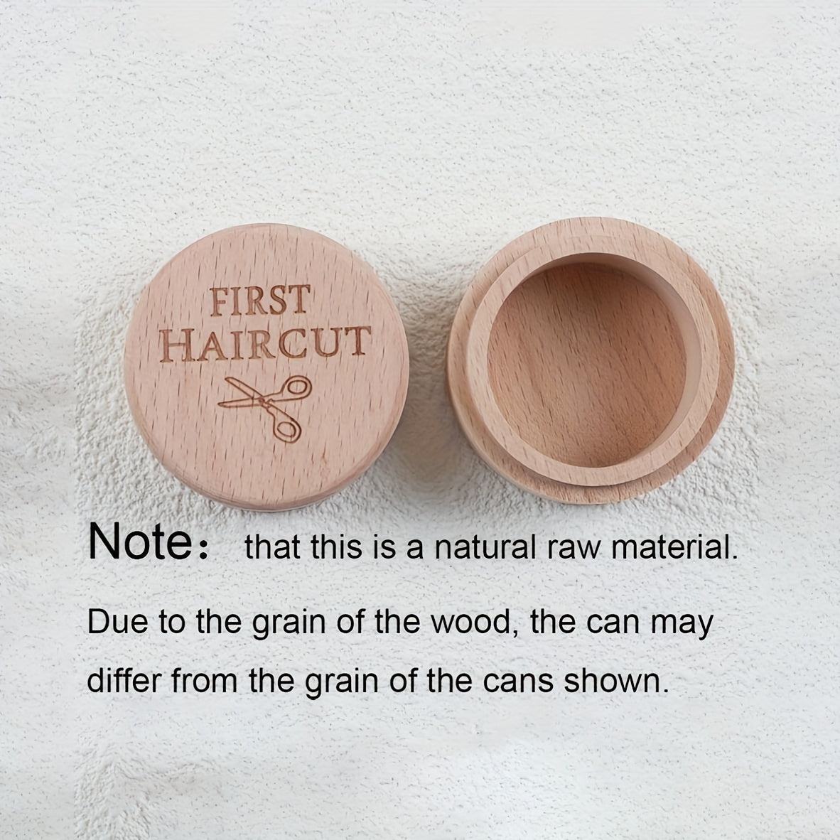 [Wooden First Haircut Memorial Container] 1pc Wooden First Haircut Keepsake Box, Light Beige, Rustic Memorial Container for 'S First Curls, Ideal for Home Decor, Christmas, Halloween Gift