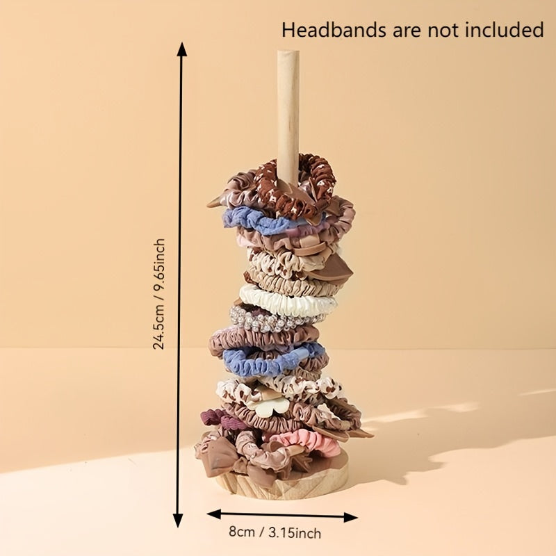 Chic Solid Wood Hair Accessory Organizer - Vintage Style Storage Rack for Hair Ties, Clips & Jewelry Display, Hair Accessories Storage Box