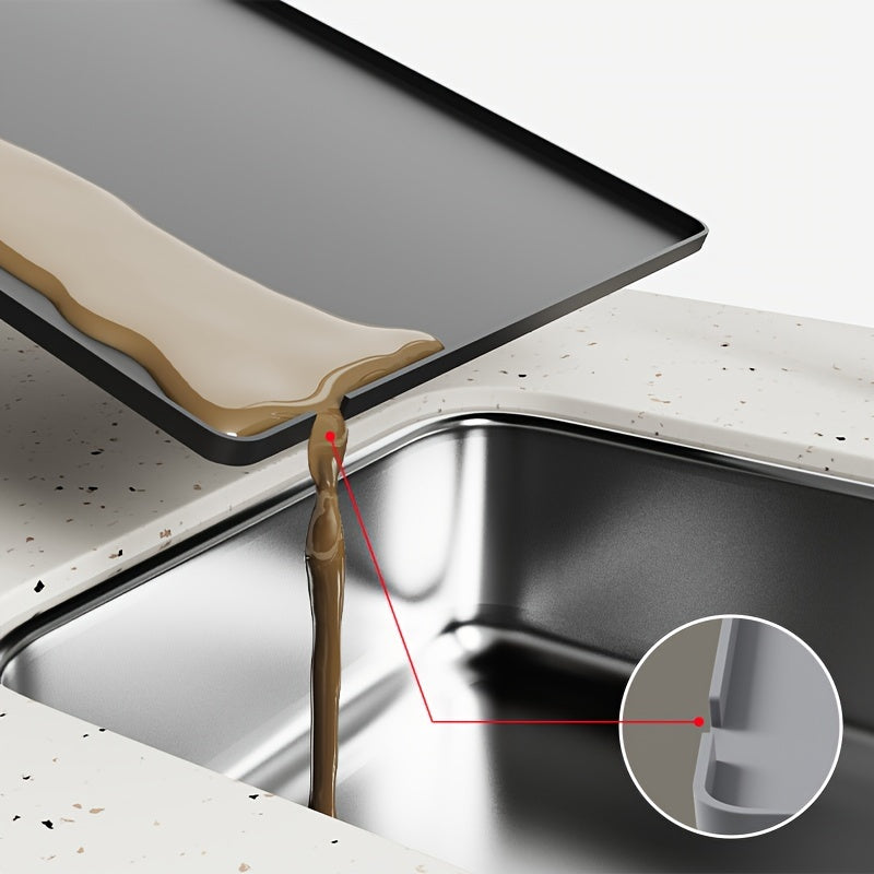 Easy-Clean Silicone Coffee Bar Mat with Tamping Pad