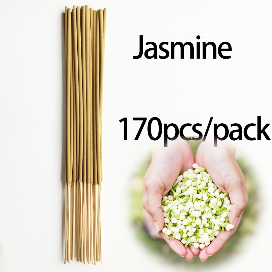 11 Styles of Clean, Low-Powder 22cm Flower and Wooden Handmade Bamboo Sticks Incense, Optional with Jasmine Mint White Sage Rose Lavender Sandalwood Lemongrass Dragon Blood Flower Frankincense Cherry Blossom Vanilla Mixed Scents, Suitable for Home Hotel O
