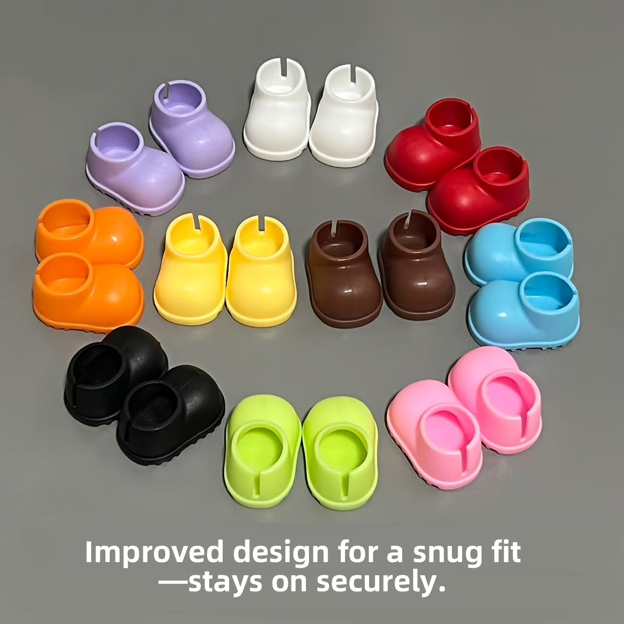 1 Pair of 1.3 Inch Doll Shoes, Perfectly Fits 6.69 Inch LA-BUBU, Suitable for 6-8 Inch Dolls, Ideal Props for Dressing Up Beloved Dolls, Birthday Gift, Holiday Present