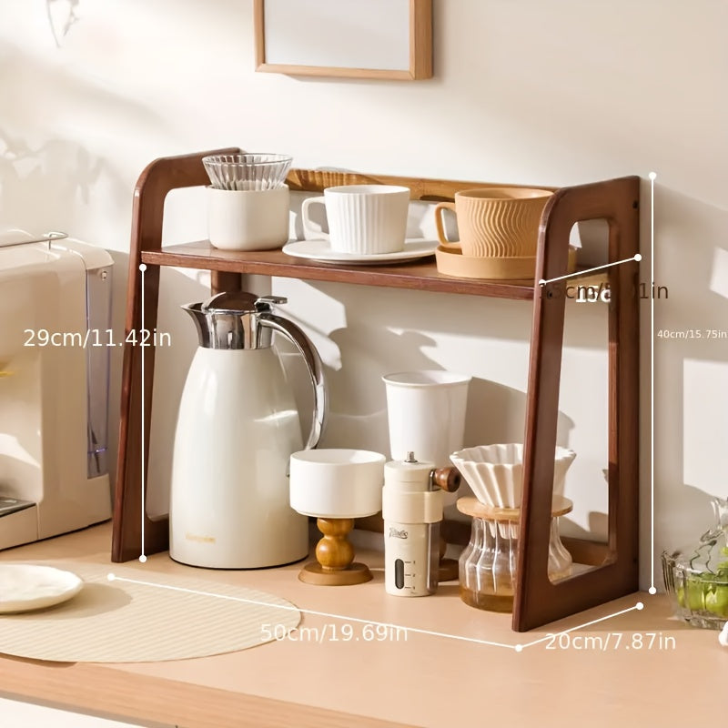 Multi-Functional Wooden Kitchen Organizer Shelf