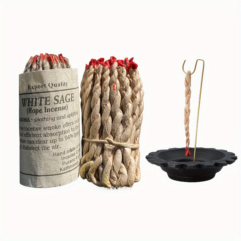 40pcs of Himalayan Rope Incense , Spiritual Blessings, And Elimination of Negative Energy. Handmade Traditional Rope Incense with White Sage, Sabbatical, Patchouli, And Cedar.