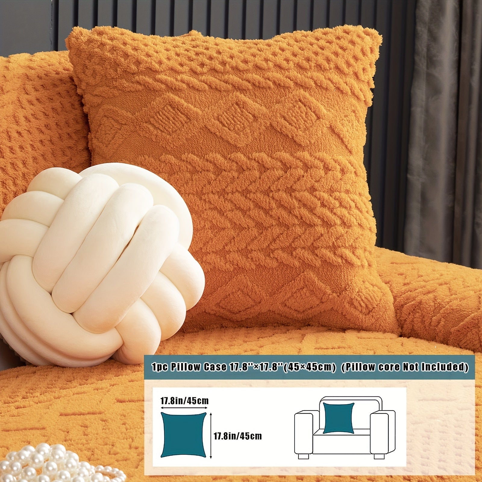 Classic Jacquard Shu Velveteen Sofa Cover - Pet-Friendly, Non-Slip, Machine Washable, Breathable 100% Polyester, 1pc