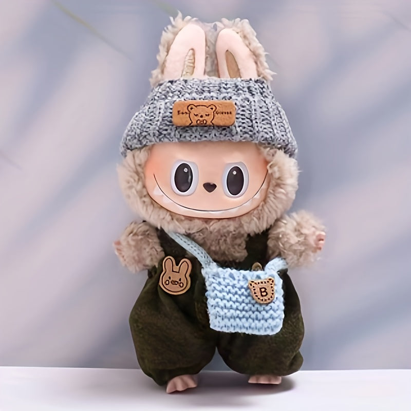 3pcs Labubu Outfit Set, Mini Cute Doll Clothes for 15cm-17cm, Fashionable Accessories, Dress-Up Party, Gift Choice, Perfect for Dolls, 520 Gifts