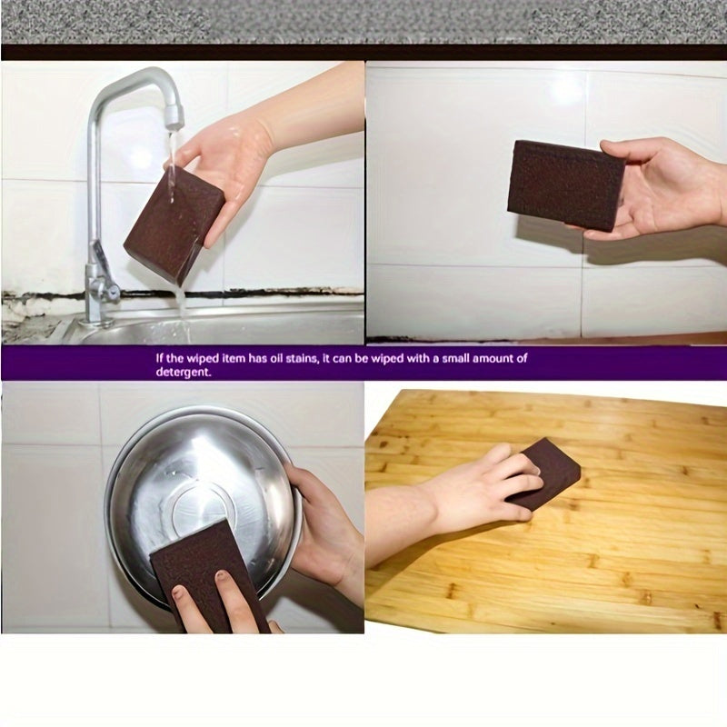1/3/6/9pcs, Emery Magic Wipe, Pot Bottom Cleaning Descaling Sponge, Pot Sponge Brush, Iron Rust Removal Sponge, Dishwashing Sponge Block, Scouring Pads, Power Decontamination, Cleaning Supplies, Cleaning Tool, Back To School Supplies