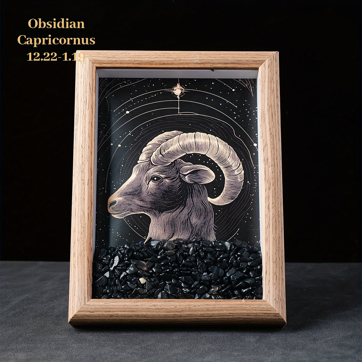 1pc Natural Crushed Stone Zodiac Signs Photo Frame Crystal Crafts for Home Decoration Home Desktop Decoration Housewarming Birthday Christmas Gift