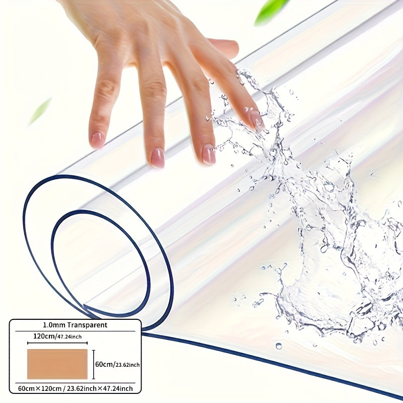 1pc Luxury Transparent Tablecloth - 1.0mm Thick PVC, Scratch & Heat Resistant, Protective Film for Dining & Coffee Tables - Ideal for Home, Office, Hotel Use - Elegant Square Design, Tablecloth