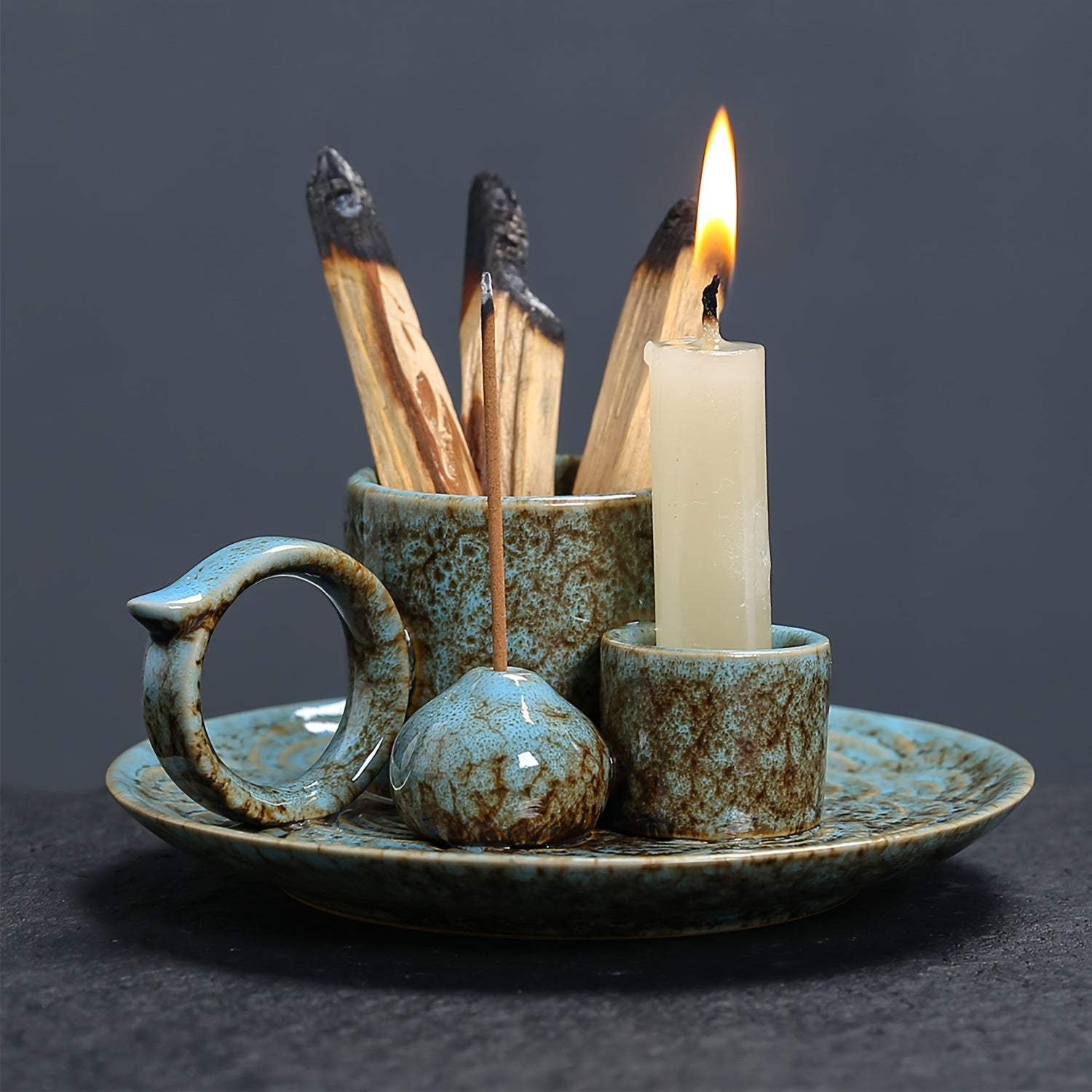 1PC 4 IN 1 Premium Ceramic Incense Burner