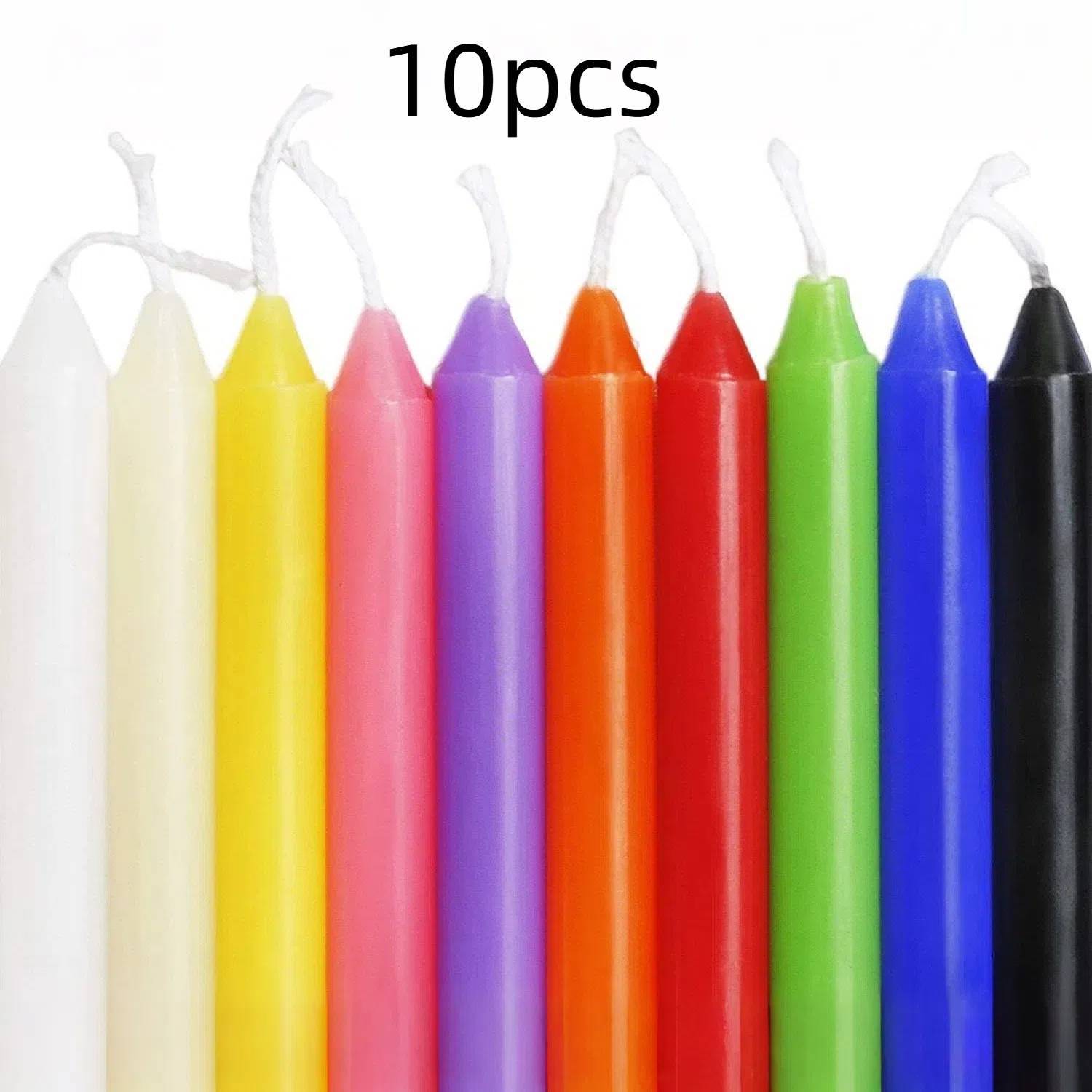 10/20/30pcs Spell Candles, Colorful Unscented Candles, 4in Tall x 1/2in Diameter Mini Conical Candles, Suitable for Witchcraft Crafts