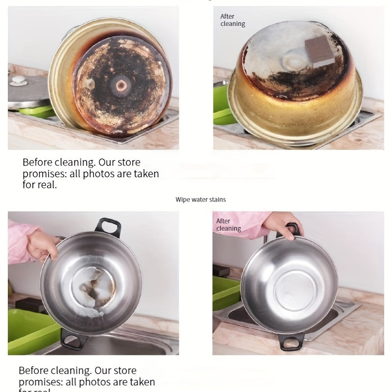 1/3/6/9pcs, Emery Magic Wipe, Pot Bottom Cleaning Descaling Sponge, Pot Sponge Brush, Iron Rust Removal Sponge, Dishwashing Sponge Block, Scouring Pads, Power Decontamination, Cleaning Supplies, Cleaning Tool, Back To School Supplies