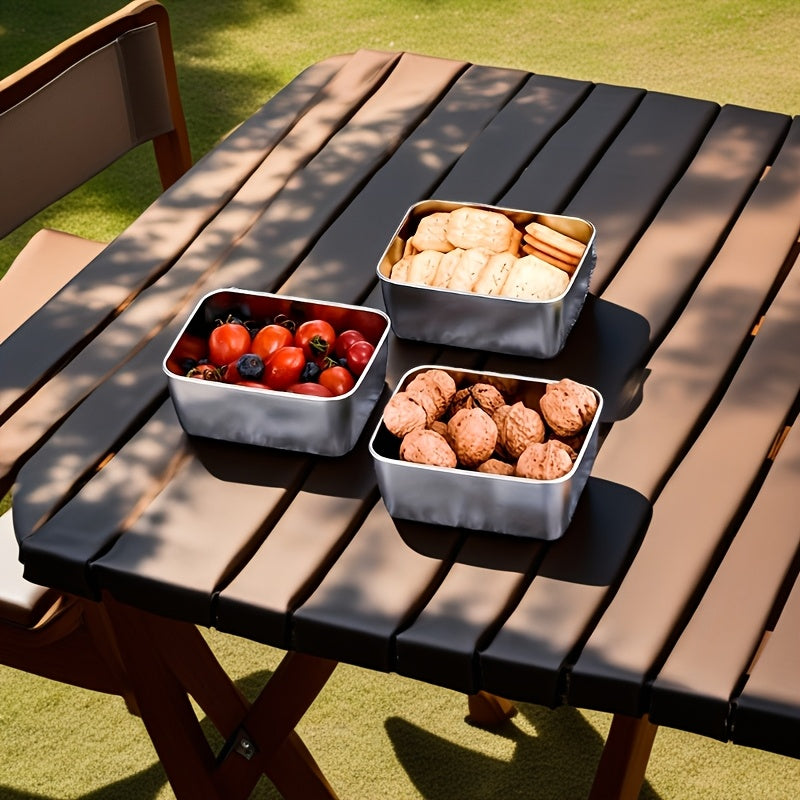 [Stainless Steel Storage Containers] 7pcs Leakproof Stainless Steel Food Storage Containers - Flip-Top Lids, Stackable for Outdoor Camping, Family Gatherings, Office & School