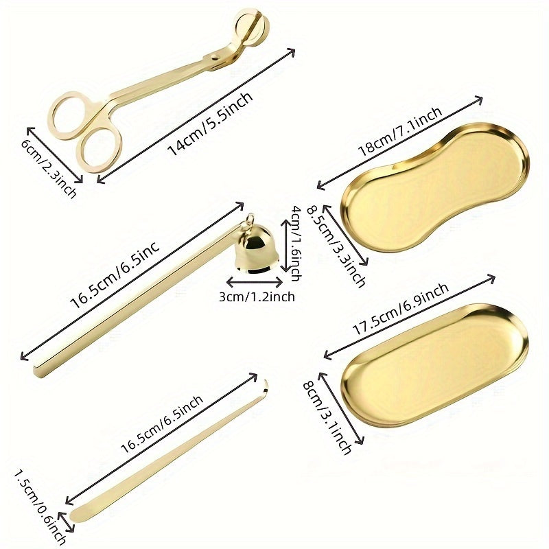 3/4pcs Small Aromatherapy Candle Tool Set, Candle Snuffer Tool Set, Stainless Steel Candle Scissors, Wick Trimmer, Candle Extinguisher Cover, Candle Wick Hook, Candle Accessories