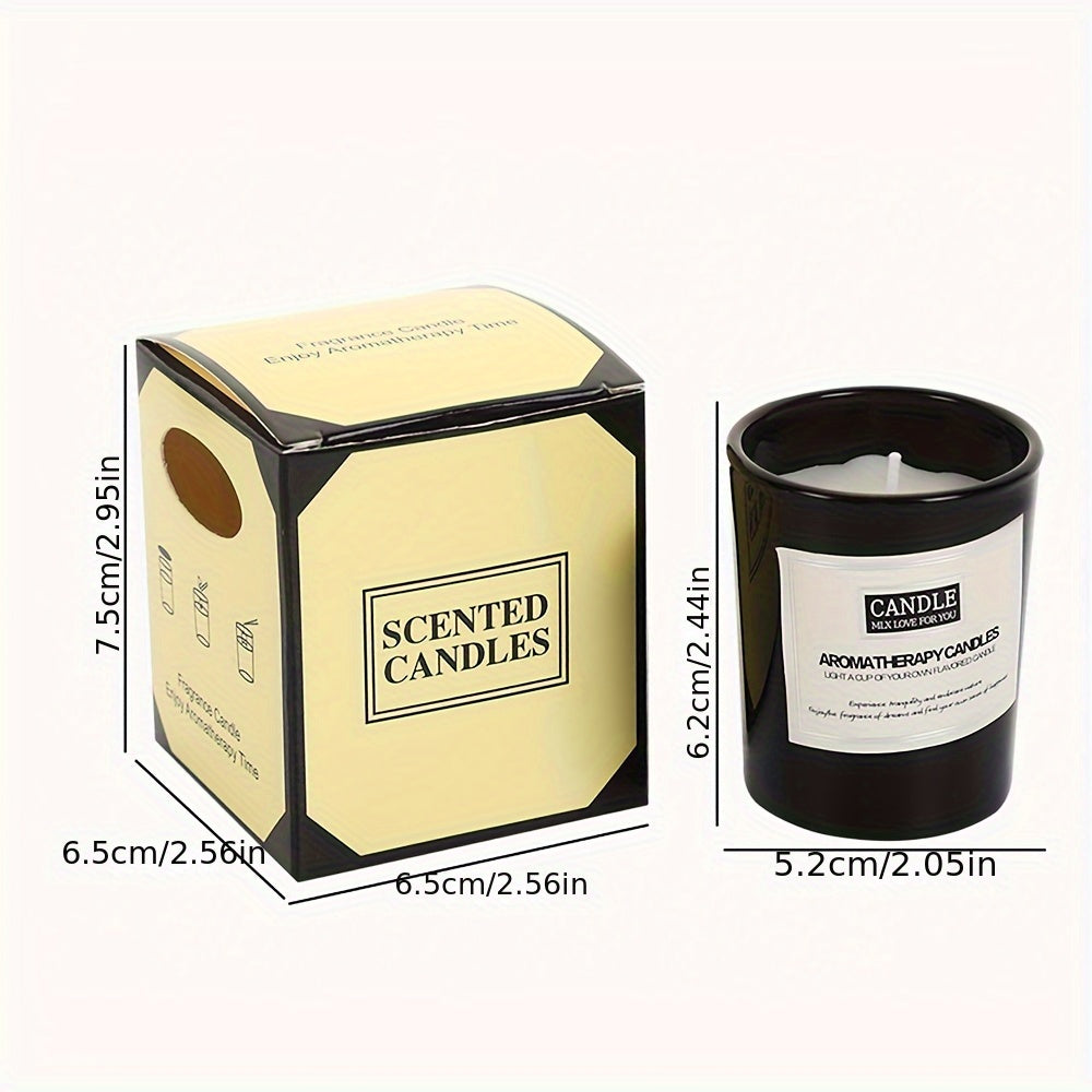1 shiny black glass aromatherapy candle, lavender sandalwood fragrance, home creative decoration, birthday party gift, smokeless fragrance candle, Perfect for Thanksgiving