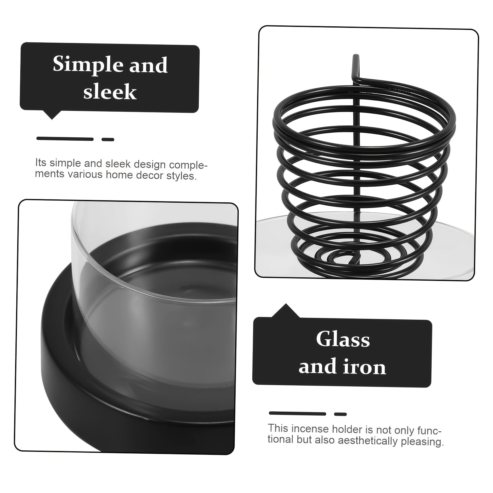 1pc Thick Base Metal Sage Incense Burner with Anti-Slip Pads