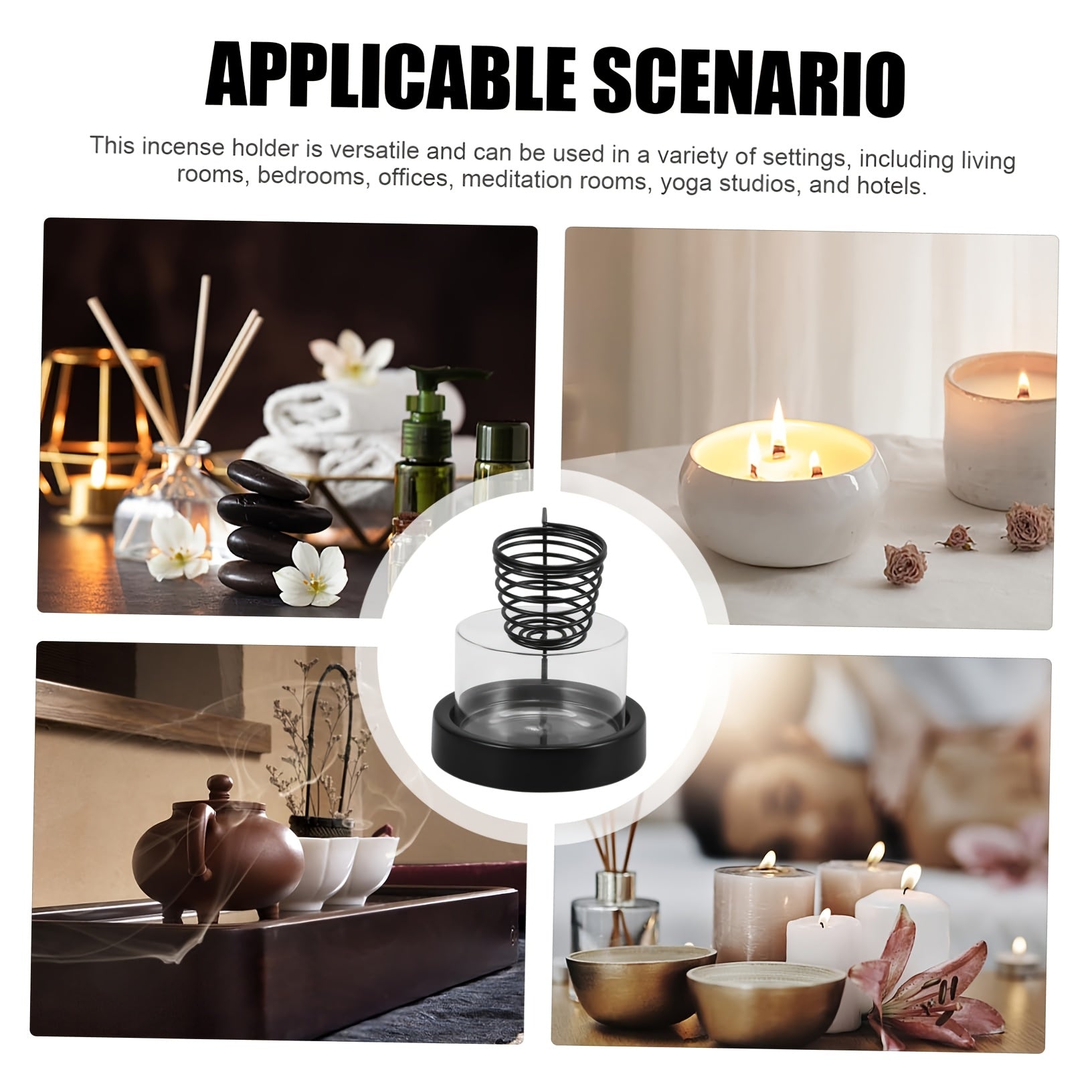 1pc Thick Base Metal Sage Incense Burner with Anti-Slip Pads