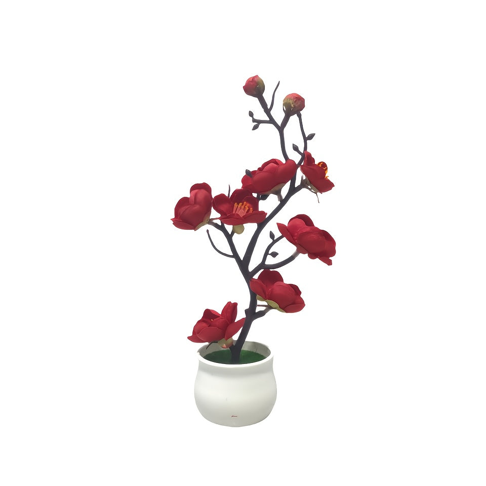 Simulated Plum Blossom Bonsai, Wax Plum Flower Bonsai, Indoor Artificial Flowers, Modern Minimalist Ornaments for Living Room Decoration, a Perfect Choice for Home Decor And Weddings.