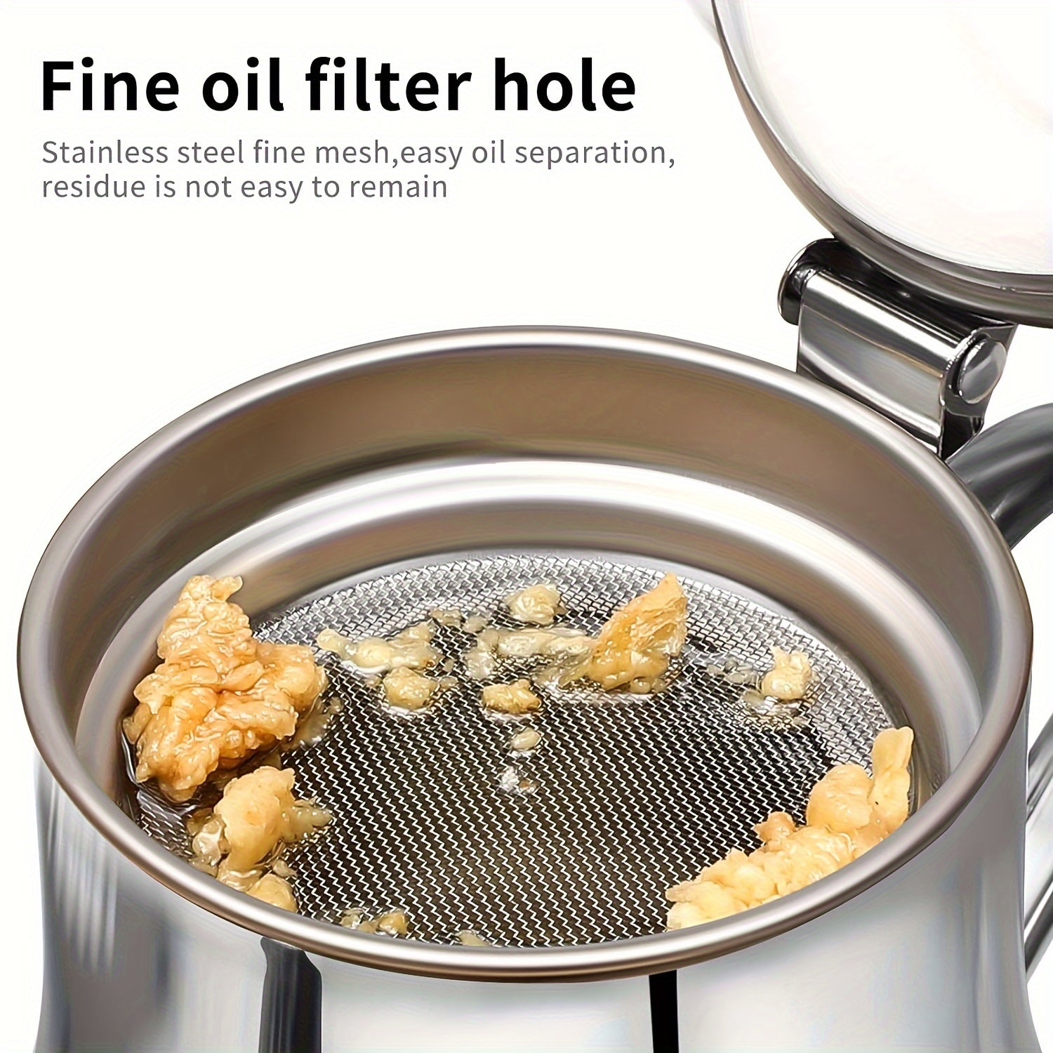 [Oil Strainer] Stainless Steel Oil Strainer Pot | 2pcs | 13oz + 18oz | Fine Mesh Strainer | Home Kitchen