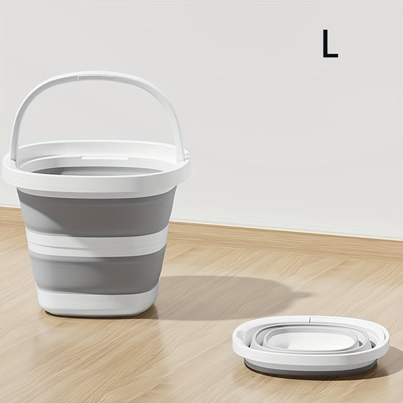 1pc Folding Bucket, Portable Plastic Bucket that Does Not Take Up Too Much Space When Folded, Portable Outdoor Car Fishing Bucket, Household Large Capacity Dirty Clothes Basket, Washing Bucket, Foot Soaking Bucket, Multifunctional Folding Bucket, Storage