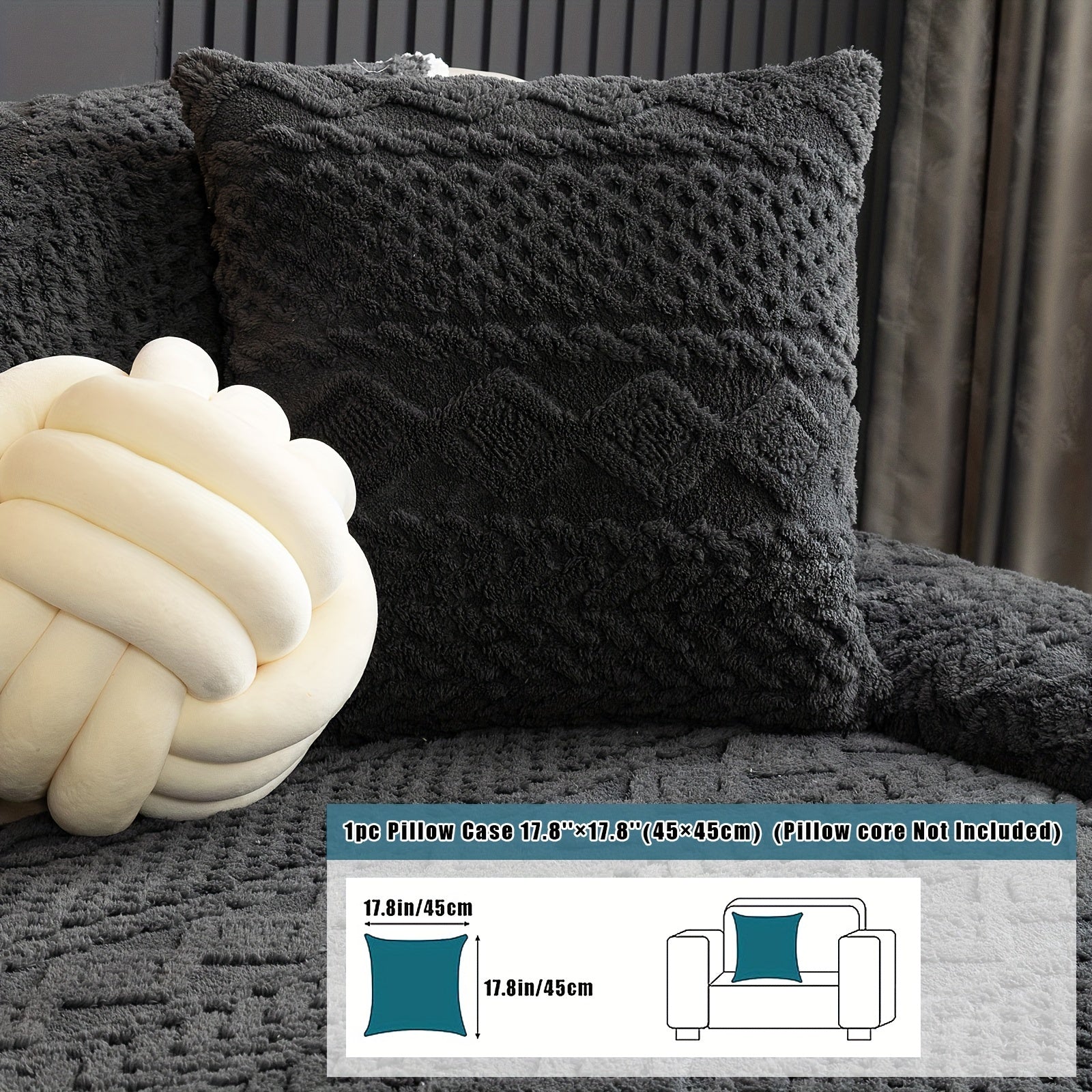 Classic Jacquard Shu Velveteen Sofa Cover - Pet-Friendly, Non-Slip, Machine Washable, Breathable 100% Polyester, 1pc