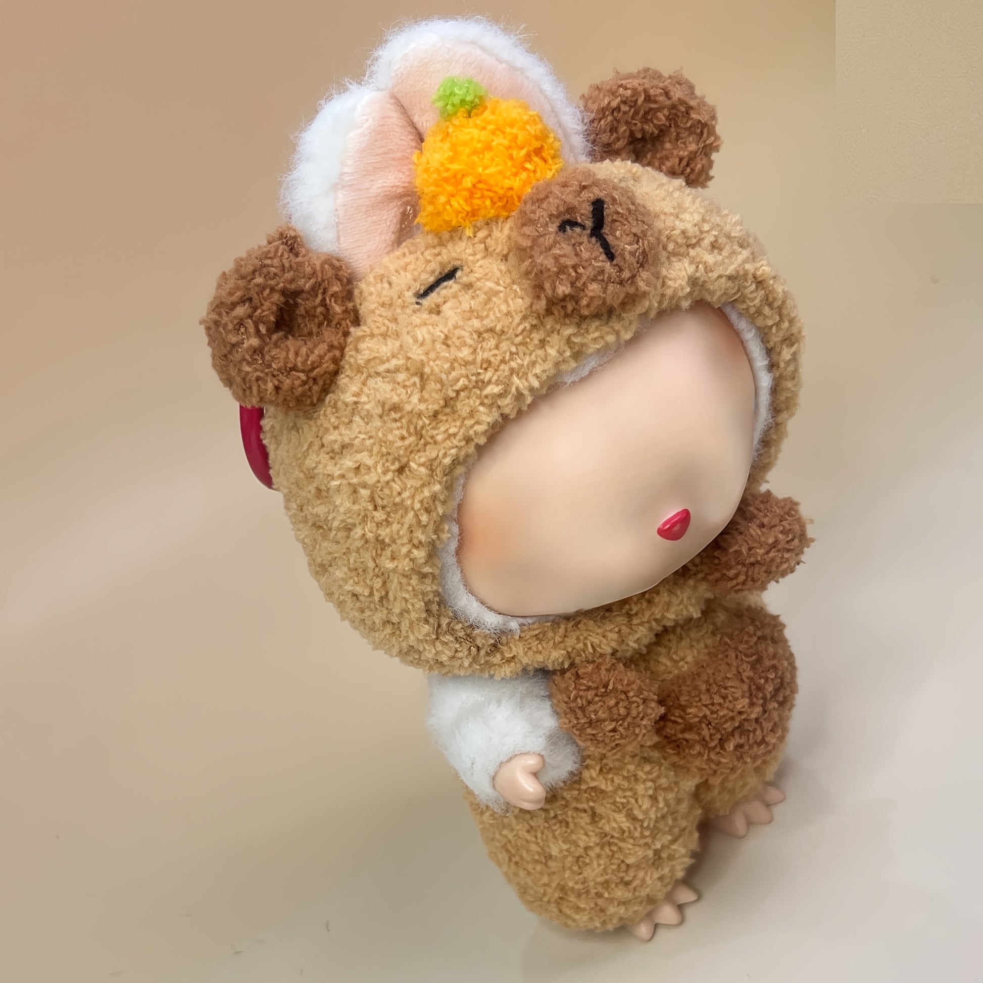 No doll included, LABUBU clothing V1V2V3S suitable for 15cm/17cm dolls, cute capybara plush outfit, handmade knitted, Labubu doll accessories, interchangeable cute gift box, holiday gift, festive atmosphere