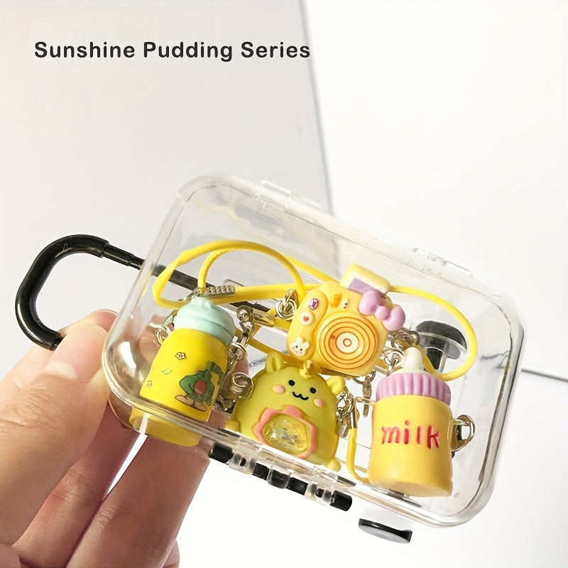 2pcs/4pcs BUBU Accessories. Mini Travel Suitcase Dollhouse Miniature Model Scene Props, OB11 Scene Decorations, Bubu Small Accessories Keychain Pendant Doll Ornament DIY Decoration Bottle Thermos Camera Bag Mini Figure Hanging Gifts for Festivals