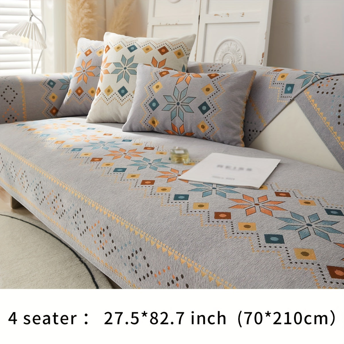 [Non-slip Sofa Cover] 1pc Non-slip Chenille Sofa Slipcover - Couch Cover, Four Seasons Universal Furniture Protector For Bedroom Office Living Room Home Decor