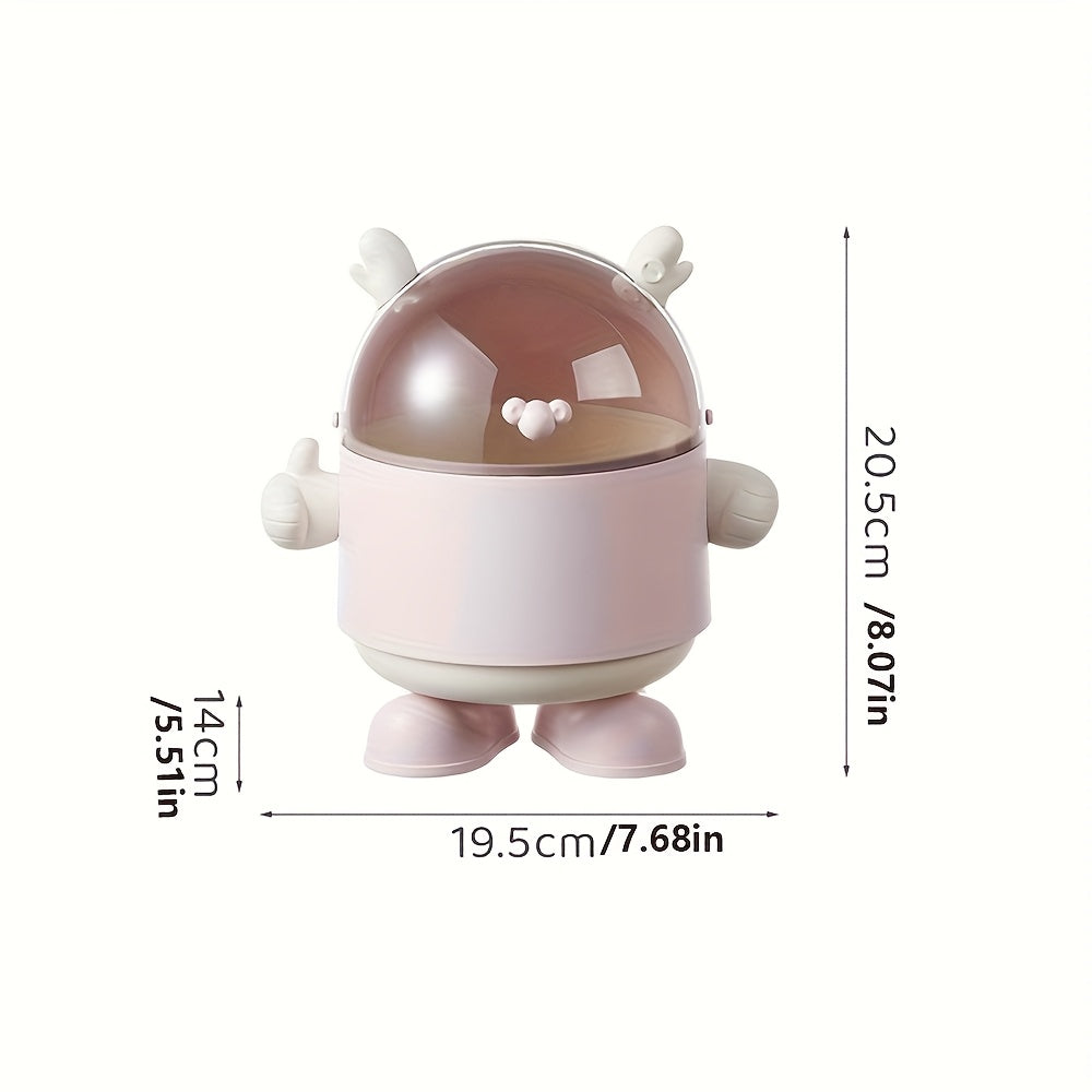 [Cute LABUBU Box] Cute Cartoon LABUBU Storage Box with Lid | Multifunctional Viewing Window, Entrance Storage Decor for Dolls, Keys, Candy