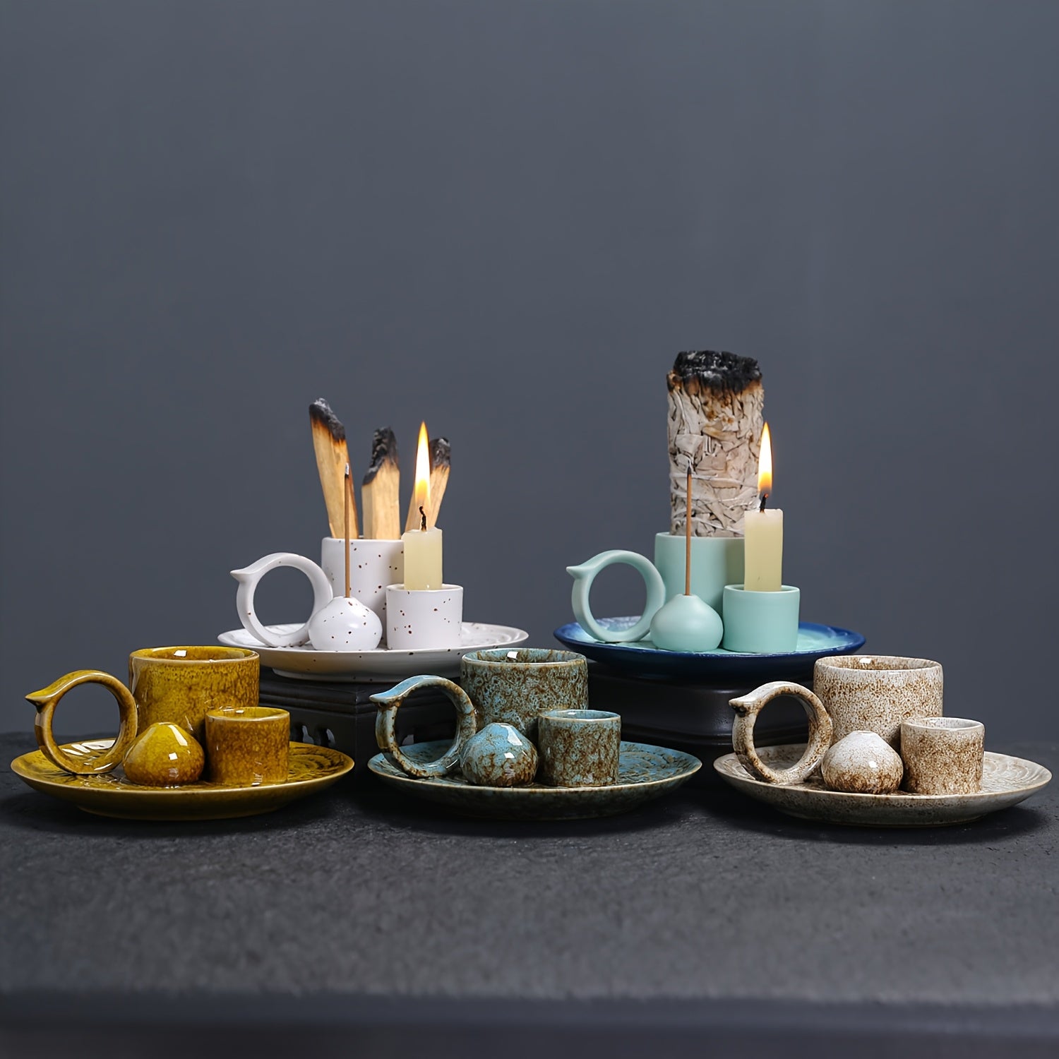 1PC 4 IN 1 Premium Ceramic Incense Burner
